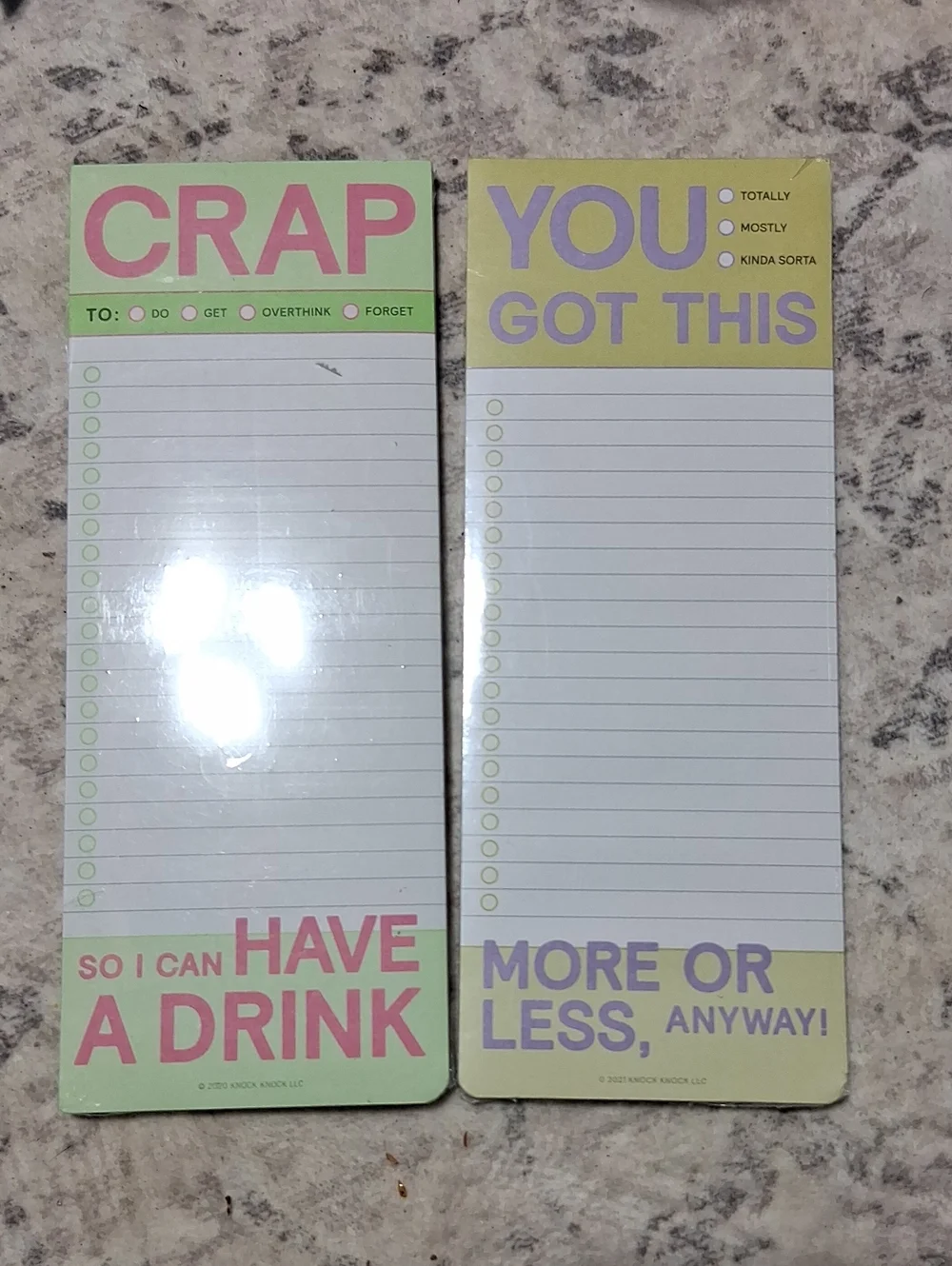 ⏰️3/$10 Knock Knock Pastel Green & Pastel Yellow Notepad Duo
